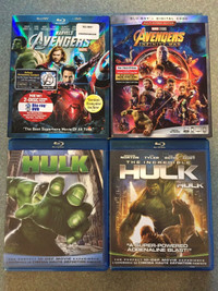 Marvel Blurays EUC Avengers 1 3 Infinity War The Incredible Hulk