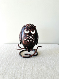 PARTYLITE  COPPER COLOR OWL TEA LIGHT HOLDER