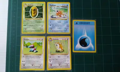 Pokemon Cards Base Set Shadowless Uncommons Lot x5 1999 Wizards Of The Coast. 33 Kakuna, 35 Magikarp...