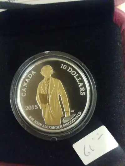 2015 Royal Canadian  Sir John A. MacDonald $10 Fine Silver Coin, View more