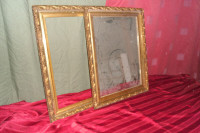 ANTIQUE MIRROR AND MATCHING FRAME
