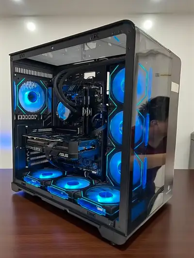 With7 rgb fans New Build Gaming PC **7800X3D** 5070 32G 1TB SSD, View more