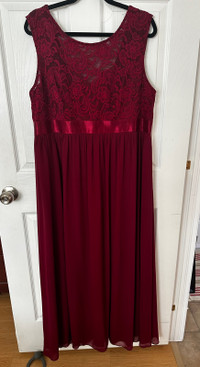 Red burgundy prom dress - Size 14-16