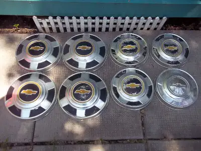 10" rare Chev. Hubcaps (12" sold) as shown in photos. $20.00 each. Please leave your number if inter...