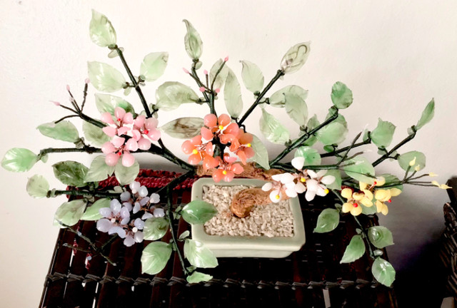 Vintage Chinese porcelain pot and glass bonsai tree flower 中国汝瓷 dans Art et objets de collection  à Ville de Montréal - Image 4