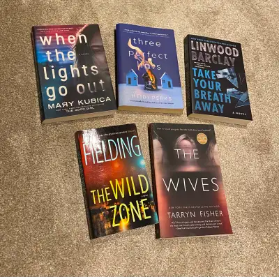 Books x 15.  Psychological thrillers.  Good reads.,, View more