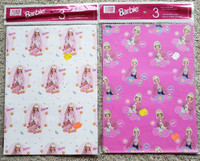 VINTAGE MATTEL BARBIE WRAPPING PAPER SET OF 2 DIFFERENT 1998