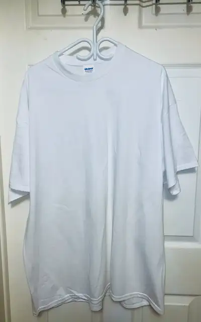 Heavy Cotton (pure cotton) plus size white T-Shirt, View more