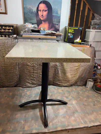 Corian Top 24” x 24” Bistro Table- Steel Pedestal Base w/ 4 Legs, View more