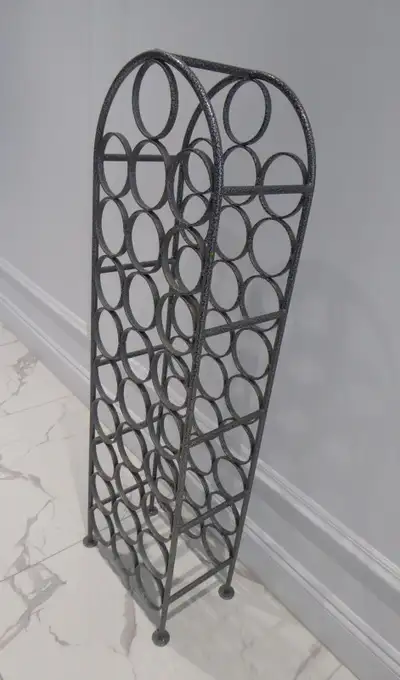 28 Bottle Umanoff Style Standing Dome Top Iron Wine Rack, View more
