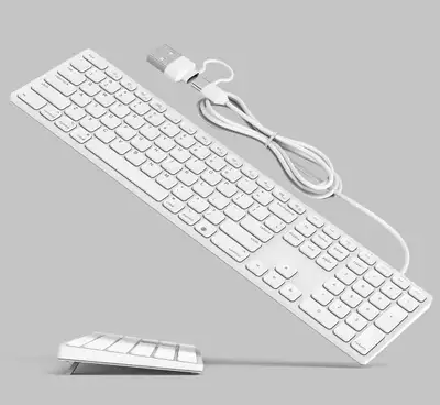Apple Mac keyboard Full-Size Wired WHITE - EXCELLENT, View more