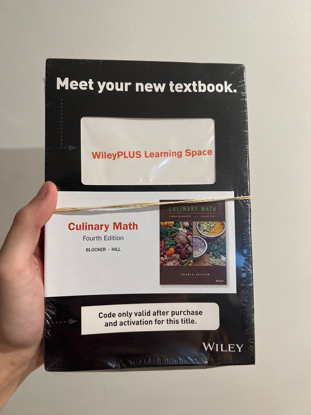 Culinary Math Fourth Edition WileyPLUS Learning Space SEALED in Textbooks in Oshawa / Durham Region