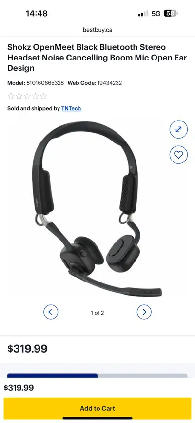 Shokz OpenMeet Black Bluetooth headphones, View more