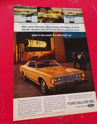 CLASSIC 1973 FORD GALAXIE 500 VINTAGE CAR AD - AFFICHE AUTO
