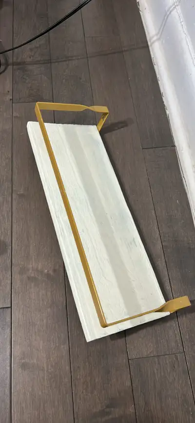 Gold metal wooden base wall shelf , View more
