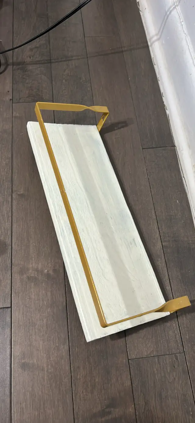 Gold metal wooden base wall shelf in Other in Ottawa - Image 2