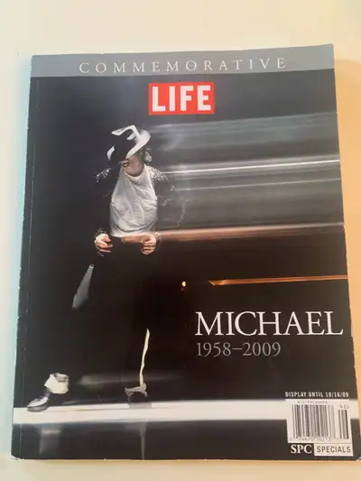 commemorative LIFE magazine special edition dedicated to Michael Jackson, titled "MICHAEL 1958-2009"...