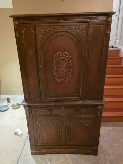 Vintage Wood Cabinet/ Hutch, View more