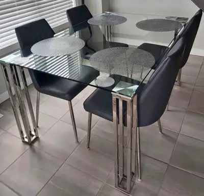 Dining  table with chairs moving sale, View more