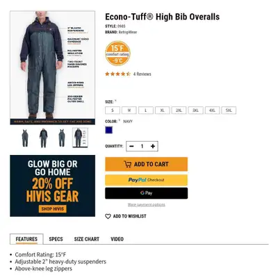 Econo-TuffⓇ High Bib Overalls (Size XL), View more