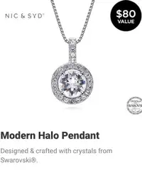 Brand New Swarovski Modern Halo pendant necklace $40