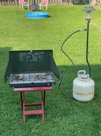 JOYDING 18.9 Portable Double Burner Outdoor Gas Stove Propane Cooker with  Regulator