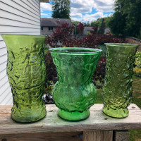 Green glass vases-$10 each