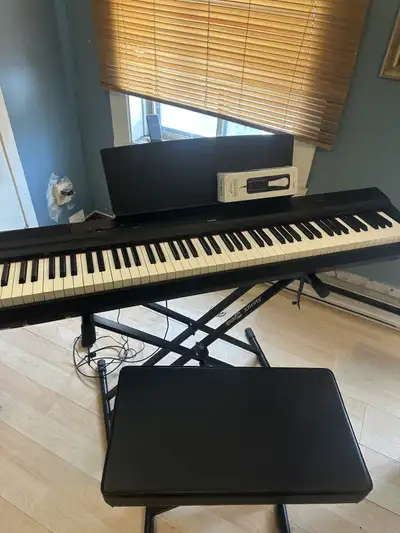 Yamaha P‑125 Digital Piano + Stand + Bench + Pedal – Like New!, View more