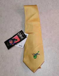 CARLOS BY CARLOS SANTANA Gold Silk Tie #0250 NEW