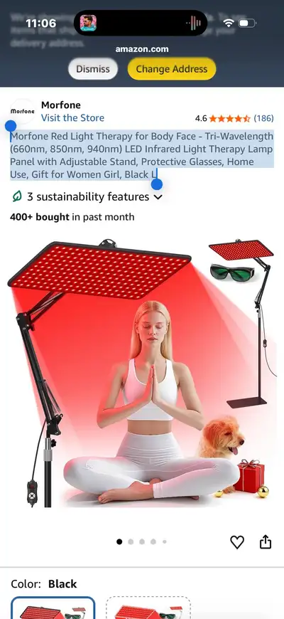 Morfone Red Light Therapy for Body Face - Tri-Wavelength (660nm, 850nm, 940nm) LED Infrared Light Th...