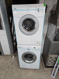 READY 2 GO! WHIRLPOOL 24" WHITE FRONTLOAD STACKABLE WASHER DRYER