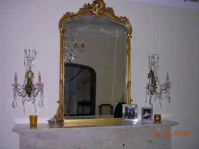 Superb antique mirror.  Tres beau miroir antique, View more