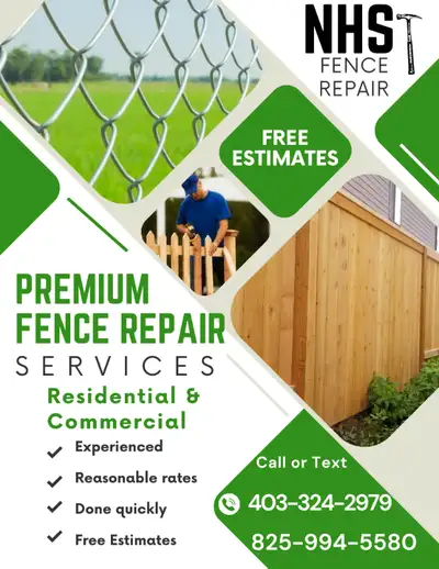 Specializing in chain link and wooden fences repairs, I offer free phone estimates and reasonable ra...