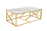 New Sleek Carole Marble Coffee Table Intact Parcel In Sale