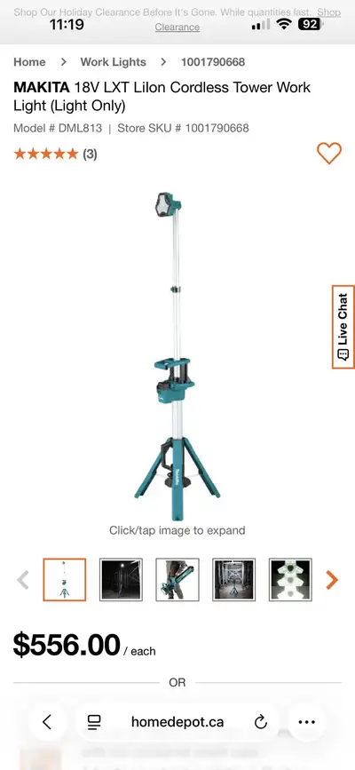 makita work light tripod no battery no charger  led, View more