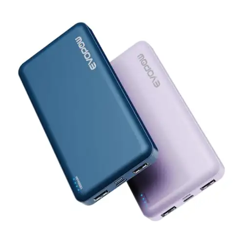 2-Pack 10000mAh Slim Portable Charger, USB-C Fast Charging...