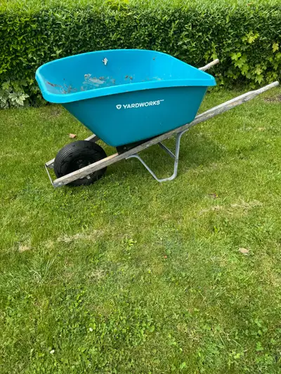 $100 for 5CU. FT plastic yardworks wheelbarrow, View more