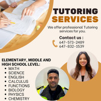 One-on-One Tutoring Services (online learning available)