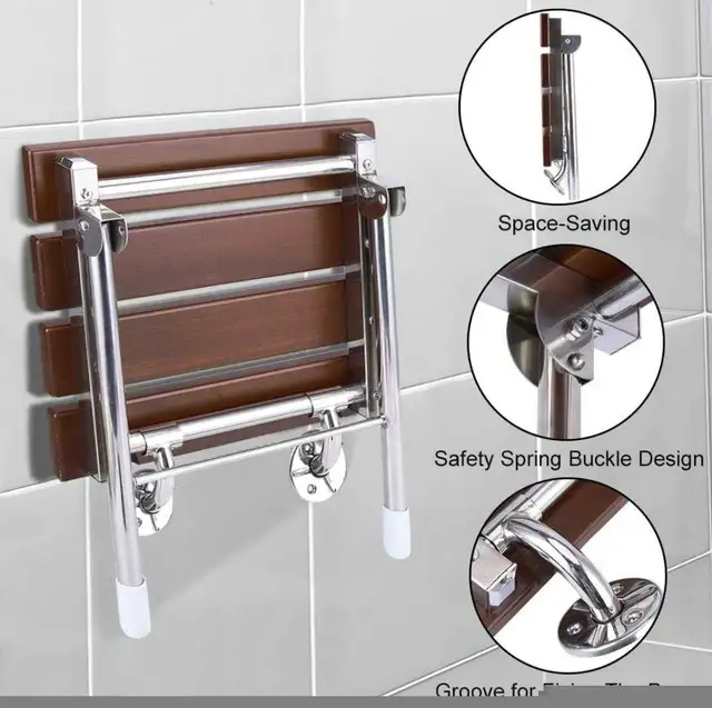 Folding Shower Seat Wall Mounted Chair Stool in Bathwares in Oakville / Halton Region - Image 5