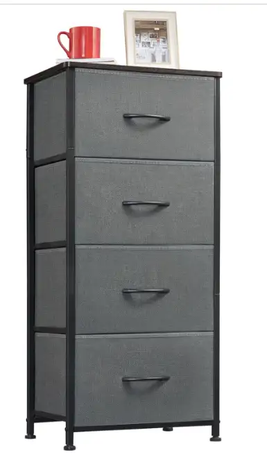 4-Drawer, Lightweight, Fabric Storage, Modern Grey/Black $79, View more