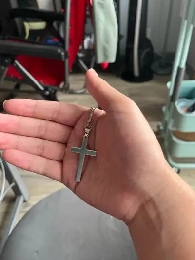 Chrome Cross Necklace - New, View more