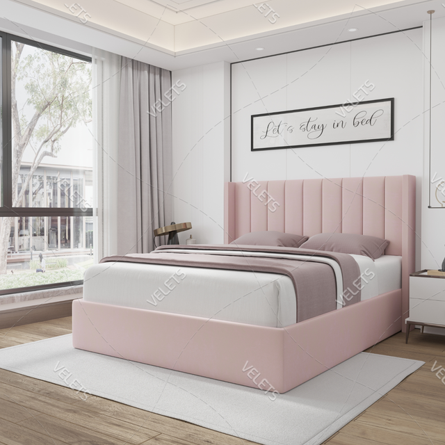 Pink color bed frames | Storage bed | Queen size bed kings beds in Beds & Mattresses in Burnaby/New Westminster - Image 8