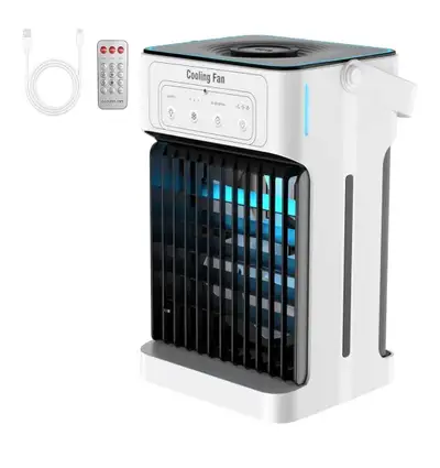 Dual Motor Portable Air Cooler – Personal Mini AC w/ Cool Mist, View more