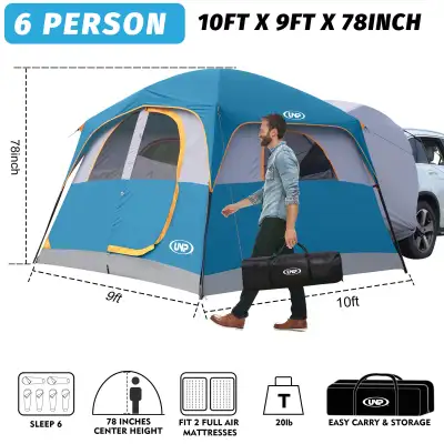 ULN- See photos for colour 【Roomy 6 People SUV Tent】Accommodate the whole family with our spacious t...