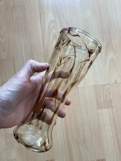 Beautiful Tall Vase/Beer Art Glass Hand Blown in Alberta, View more