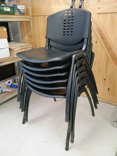 Black  Plastic Stacking Reception /Guest Chairs,, View more