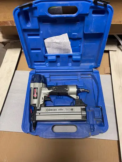 Canwood Pro Brad Nialer model #CNW30513. . 18gauge nailer. 5/8” - 2”. Works great.