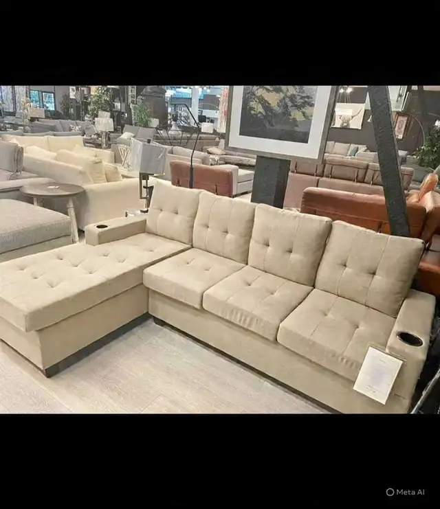 4 Seater Brand New Fabric Sectional Sofa- Free Delivery  in Couches & Futons in Kingston - Image 2