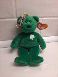 ERIN TY SHAMROCK BEANIE BABY WITH CLIP I'M GREAT CONDITION!