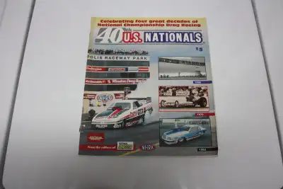 40th U.S. nationals drag race program. 100 pages. Cover jacket has come off magazine. Good shape. No...